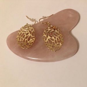 Unique Oval Gold Dangly Earrings